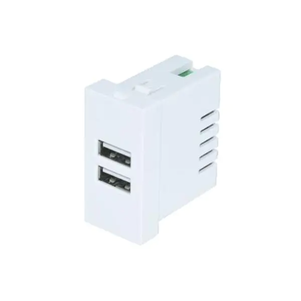 Modul vtičnice za polnilnik USB z dvojnimi vrati tipa A+A 2,1 A